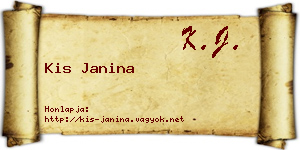 Kis Janina névjegykártya